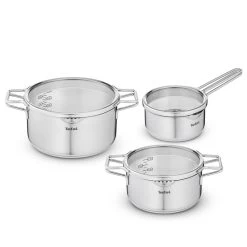 Tefal Nordica Grydesæt 3 Dele Med Låg Uden Belægning