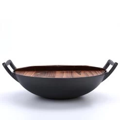 Haws Wok I Støbejern Med Trælåg Ø36 Cm